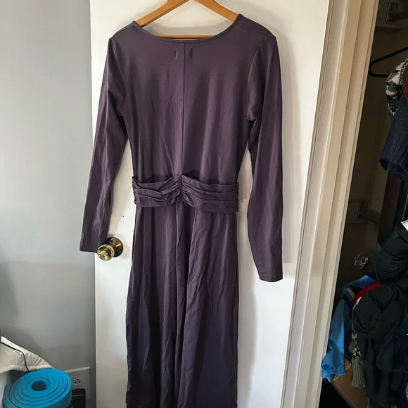Pact Revive Wrap Front Midi Dress in Currant - Picture 6 of 7